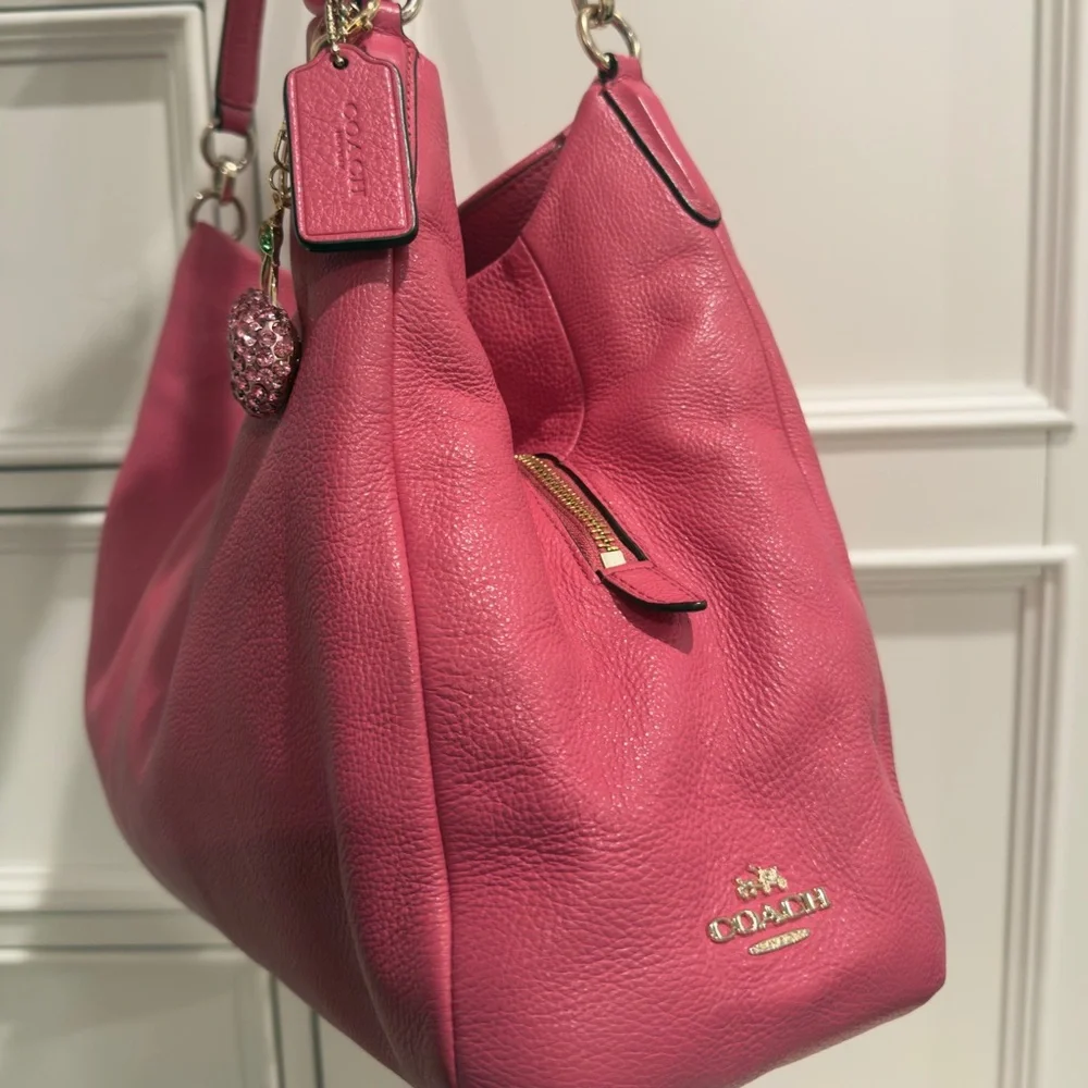 💖 SOLD - Coach Madison Phoebe Pink Leather Hobo Shoulder Bag - Picture 4 of 17